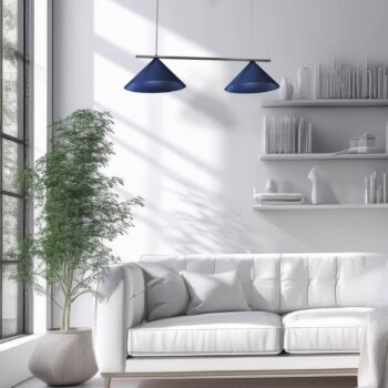 Závesné svietidlo Capital, modré, 2 svetlá, Ø 46 cm, GX53