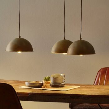 Závesné svietidlo Circle 3248.3L, 3-svetelné, starožitná mosadz