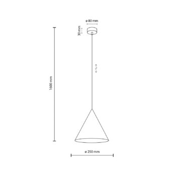 Závesné svietidlo Cono, 1-pl., Ø 25 cm, mätové, E27