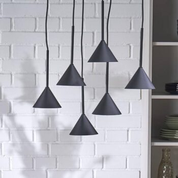 Závesné svietidlo Cono Mini, 6-pl., čierne GU10