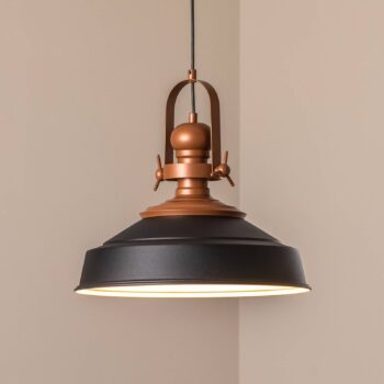 Závesné svietidlo Craft, čierne, kov, Ø 41 cm, E27