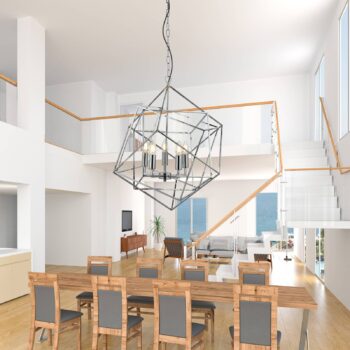 Závesné svietidlo Cube s klietkovým tienidlom