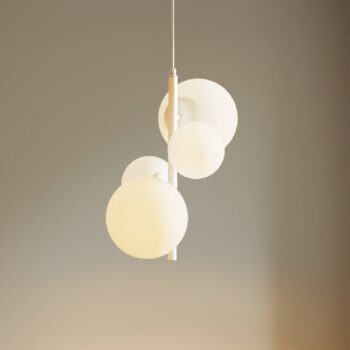 Závesné svietidlo Dione, 4-plameňové, biele