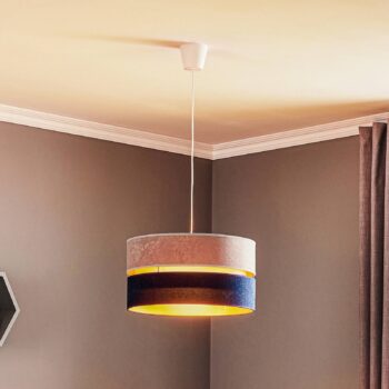 Závesné svietidlo Duo námornícka modrá/sivá/zlatá Ø40cm 1-svietidlo