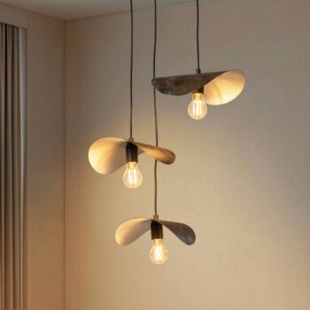 Závesné svietidlo Eger, 3-pl., čierne, kov, Ø 50 cm