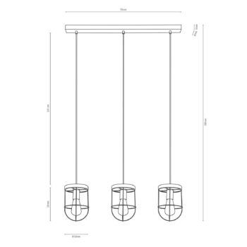 Závesné svietidlo Envostar Neptuna, trojsvetelné lineárne