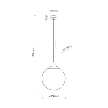 Závesné svietidlo Esme, opálové sklo, jedno svetlo, Ø 35 cm