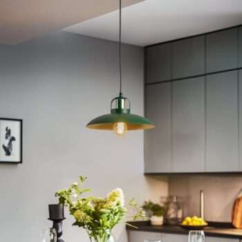 Závesné svietidlo Felix, zelená/zlatá, 1-pl