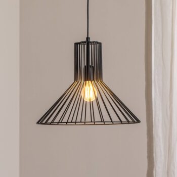 Závesné svietidlo Fellini MR-757, čierne, kov, Ø 38 cm