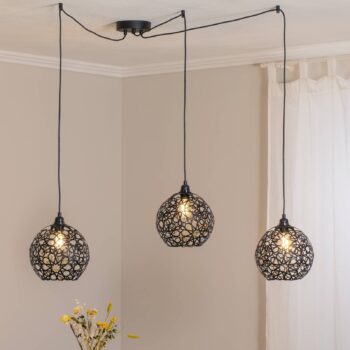 Závesné svietidlo Fellini MR-897 3-svetelné decentrálne čierne