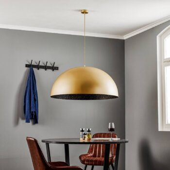 Závesné svietidlo Fera, zlaté/čierne škvrnité, Ø90cm