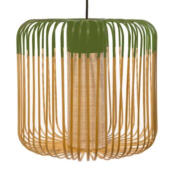 Závesné svietidlo Forestier Bamboo M, Ø 45 cm, zelená