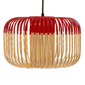 Závesné svietidlo Forestier Bamboo S, Ø 35 cm, červená
