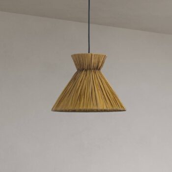 Závesné svietidlo Forlight Dama, svetlohnedá farba, papier, Ø 30 cm