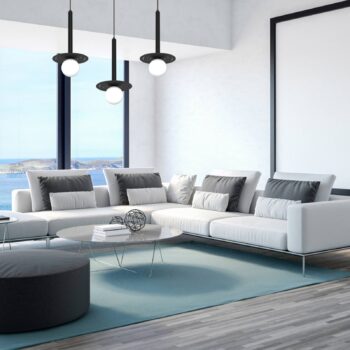 Závesné svietidlo Futura, čierne/biele, 3-plameňové