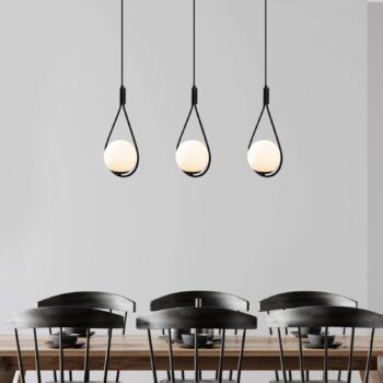 Závesné svietidlo GMN-00009 3-svetelné čierne/opálové sklo