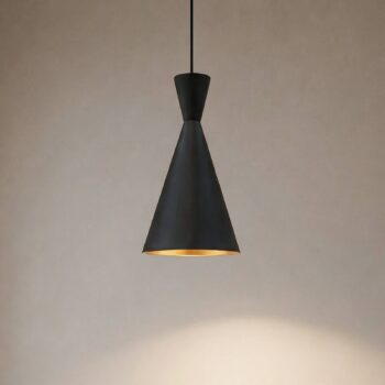 Závesné svietidlo Glenora, čierne, Ø 18 cm, kov, E27