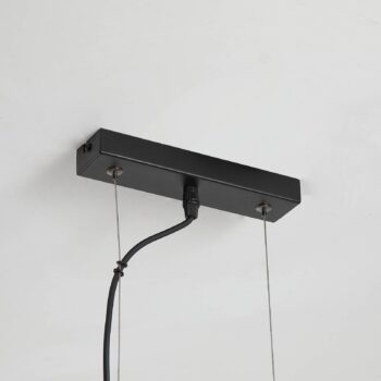 Závesné svietidlo Hessian, dĺžka 60 cm, prírodná biela, ľan/kov