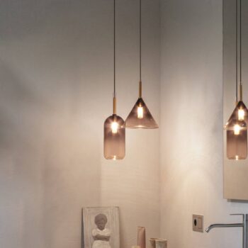 Závesné svietidlo Ideal Lux Empire Cono, číre/dymovo sivé sklo