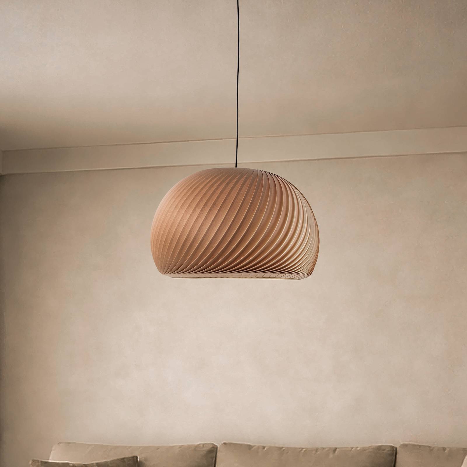 Závesné svietidlo Janne, bukové drevo, Ø 53 cm, E27 Závesné svietidlo Janne, bukové drevo, Ø 53 cm, E27