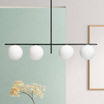 Závesné svietidlo Jugen, čierna, 4-plameňové