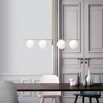 Závesné svietidlo Jugen, zlaté, štyri svetlá