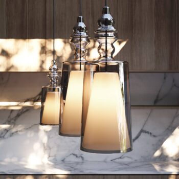 Závesné svietidlo Karman Alibaglass Medium, bronzová farba, Ø 18 cm