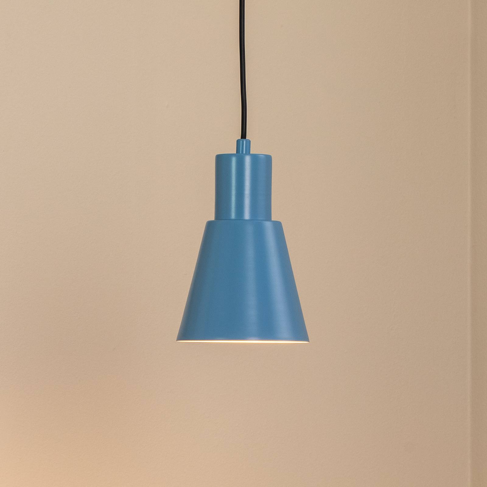 Závesné svietidlo Konikkem, svetlo modré, kov, Ø 14 cm, E27 Závesné svietidlo Konikkem, svetlo modré, kov, Ø 14 cm, E27