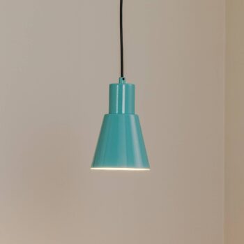 Závesné svietidlo Konikkem, tyrkysová, kov, Ø 14 cm, E27