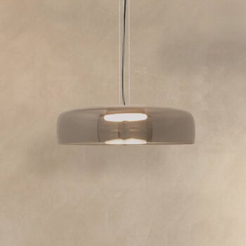 Závesné svietidlo LED 23053, dymovo sivá, sklo, 1 svetlo, Ø 42 cm