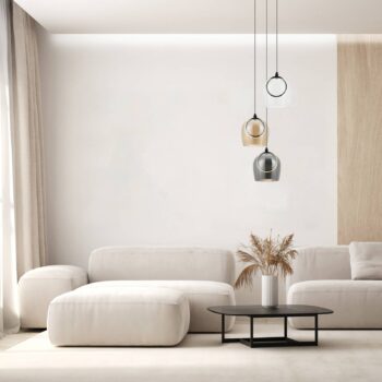 Závesné svietidlo LED 23081, 3 svetlá, sklo, Ø 44 cm, 3000 K