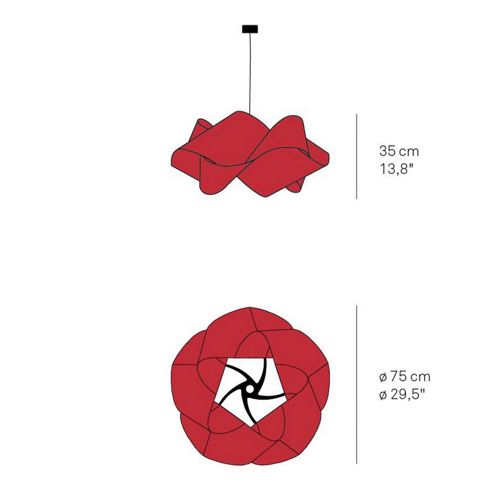 Závesné svietidlo LZF Swirl, prírodné čerešňové drevo, Ø 75 cm Závesné svietidlo LZF Swirl, prírodné čerešňové drevo, Ø 75 cm