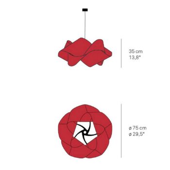 Závesné svietidlo LZF Swirl, prírodný buk, Ø 75 cm