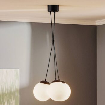 Závesné svietidlo Lima Opálové sklo čierne 3-pl. zväzok