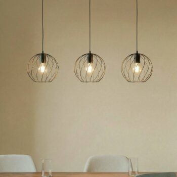 Závesné svietidlo Lindby Danika, dĺžka 105 cm, čierna farba, kov