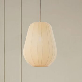 Závesné svietidlo Lindby Helin, béžová farba, Ø 30 cm, látka