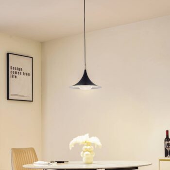 Závesné svietidlo Lindby Jarl, čierna farba, kov, Ø 35 cm, G9