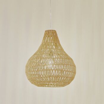 Závesné svietidlo Lindby Miryam, prírodné konopné lano, Ø 40 cm