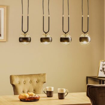 Závesné svietidlo Linear, čierne/čisté, 4-plameňové