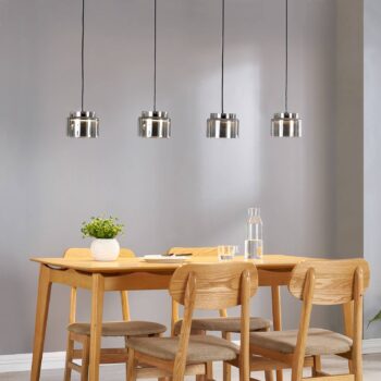 Závesné svietidlo Lucande Diano, dymovo sivé, štvorsvetelné vyhotovenie