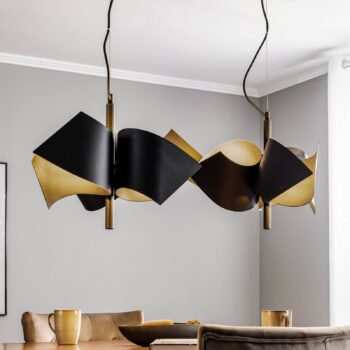 Závesné svietidlo Lucande Imron, šesť svetiel, čierne