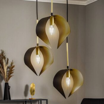 Závesné svietidlo Lucande Mikolay, trojsvetelné, čierne