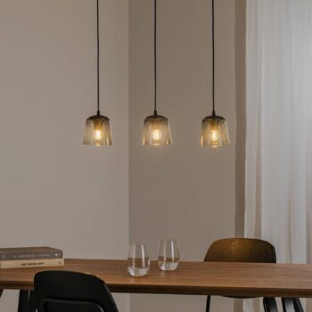 Závesné svietidlo Lucea 3-plameňové smoke