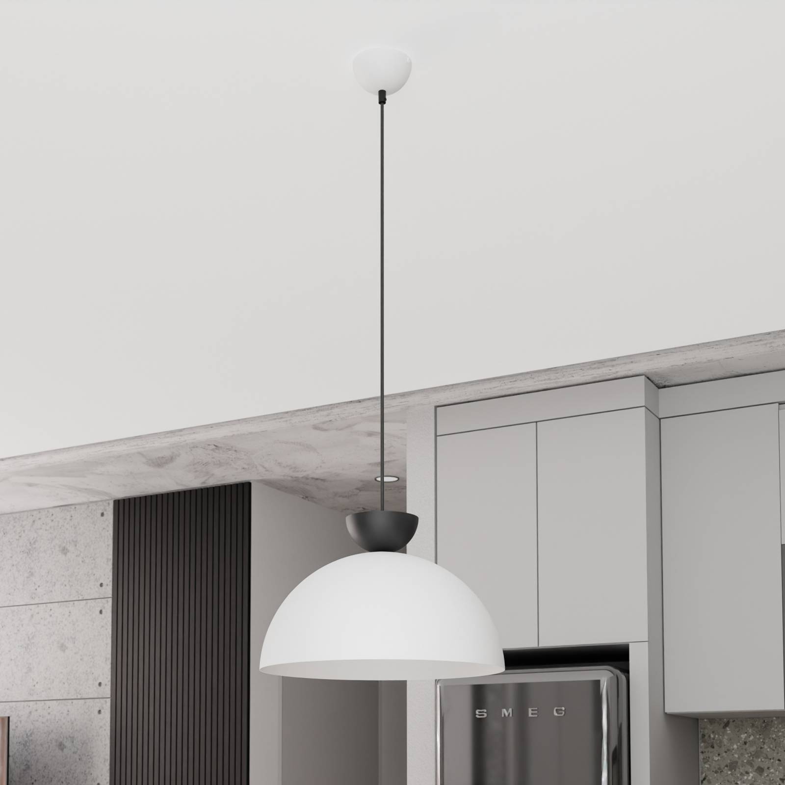 Závesné svietidlo Lunaro, biele, Ø 40 cm, kov Závesné svietidlo Lunaro, biele, Ø 40 cm, kov