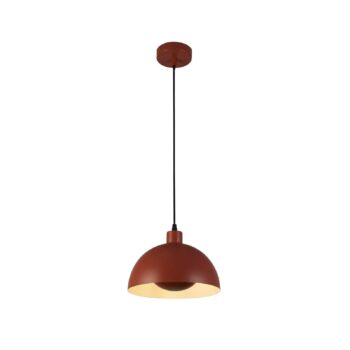 Závesné svietidlo Mars, tmavo oranžové, Ø 25 cm, oceľ