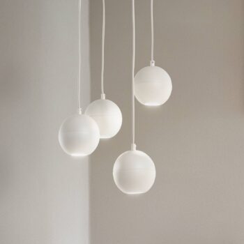 Závesné svietidlo Midway, piesková farba, 4-pl., Ø 35 cm, GU10