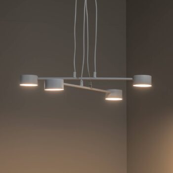 Závesné svietidlo Modus 4, oceľ, 4-plameňové, GX 53, biele