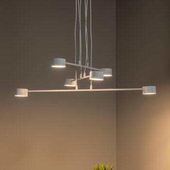 Závesné svietidlo Modus 6, oceľ, 6-plameňové, GX 53, biele