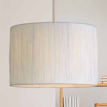 Závesné svietidlo Morianna, biele, tkanina z ramenu, Ø 30 cm, E27