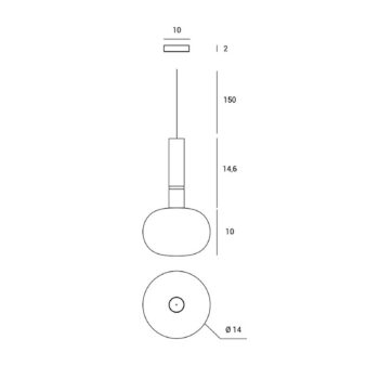 Závesné svietidlo Mose, 1-pl., výška 25 cm, medená